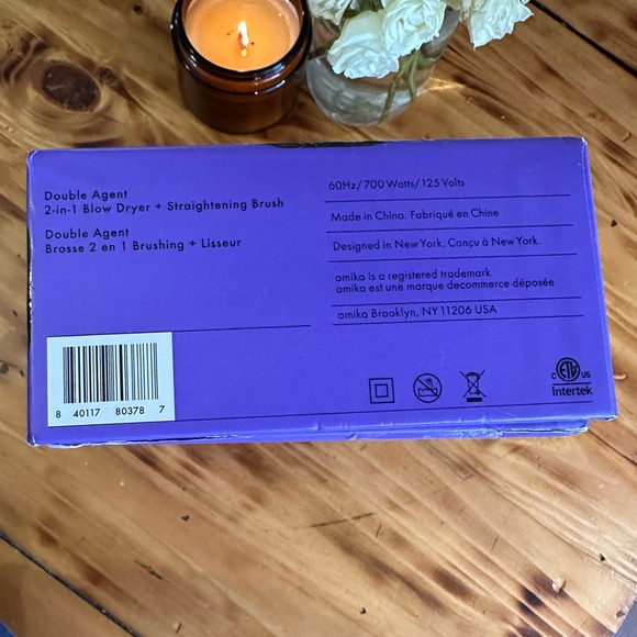 NIB Amika Double Agent 2-in-1 blow dryer + straightening brush - Picture 2 of 14